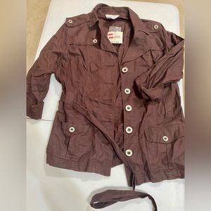 Brown Linen Jacket & Pants Set